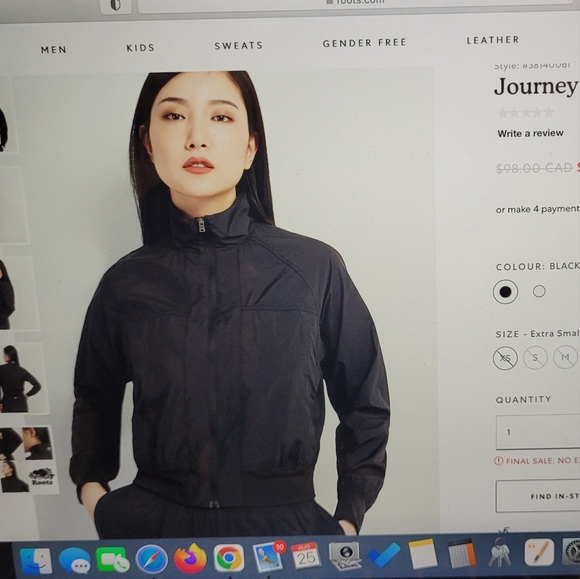 Roots Journey Packable Lightweight Jacket Black XS - Picture 5 of 5